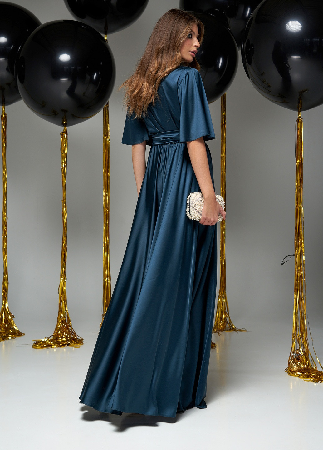 Изумрудное вечернее вечернее платье из шелка "армани" Jadone Fashion