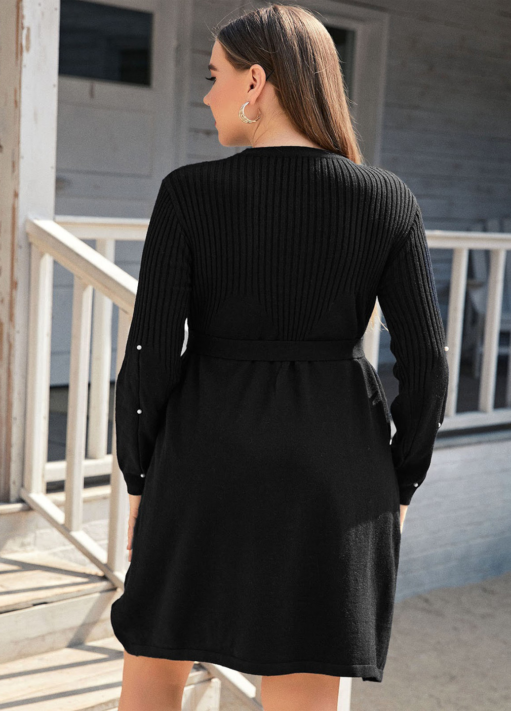 Чорна кежуал сукня кльош SHEIN однотонна