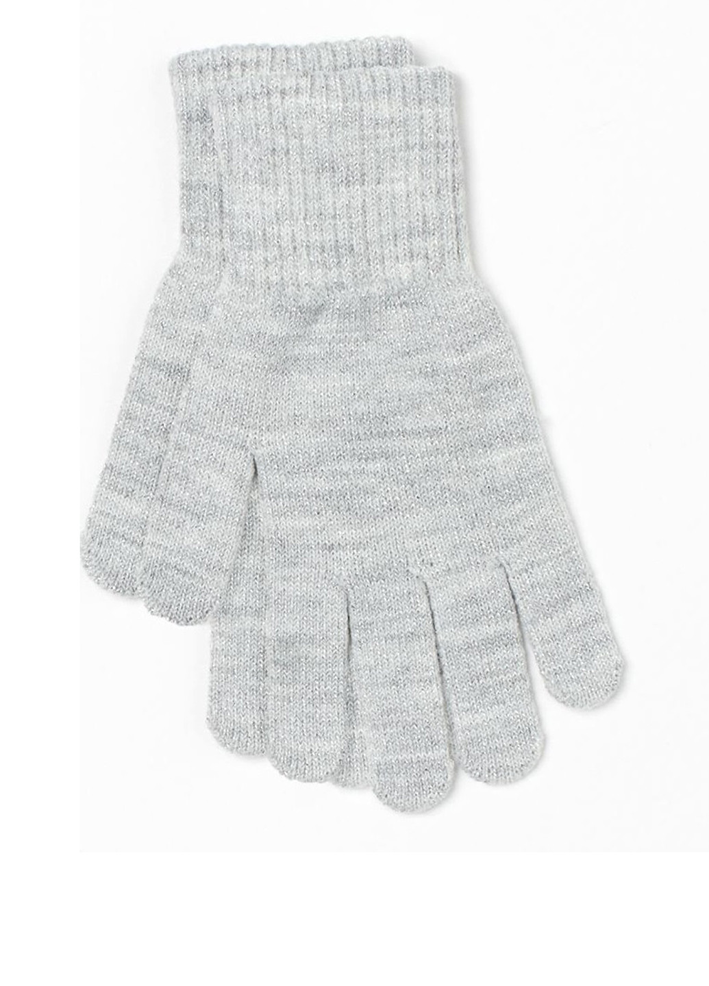 Перчатки H&M меланжи светло-серые кэжуалы акрил