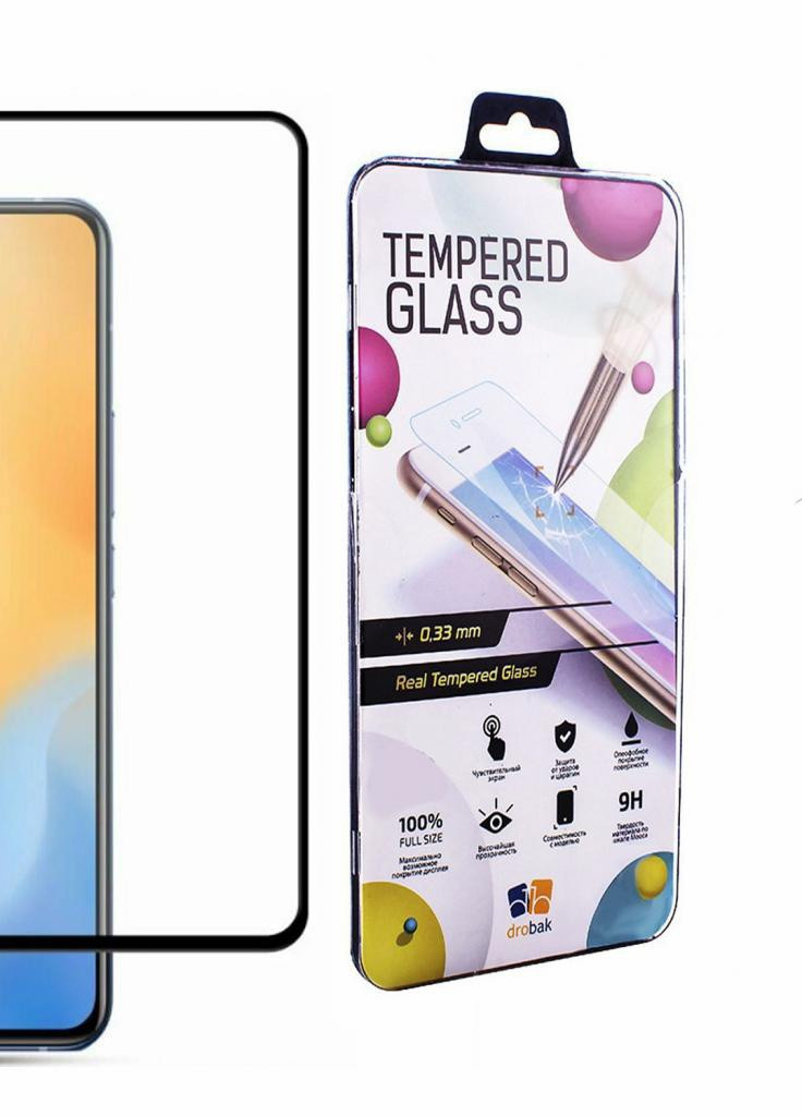 Стекло защитное Vivo Y30 Full Cover Full Glue (Black) (222230) (222230) Drobak (203961227)