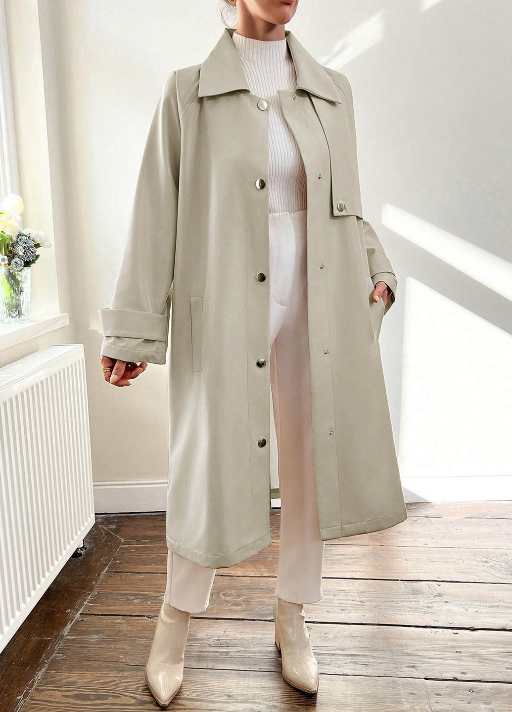 Плащ SHEIN тренчкот на кнопках демисезон (366090950)