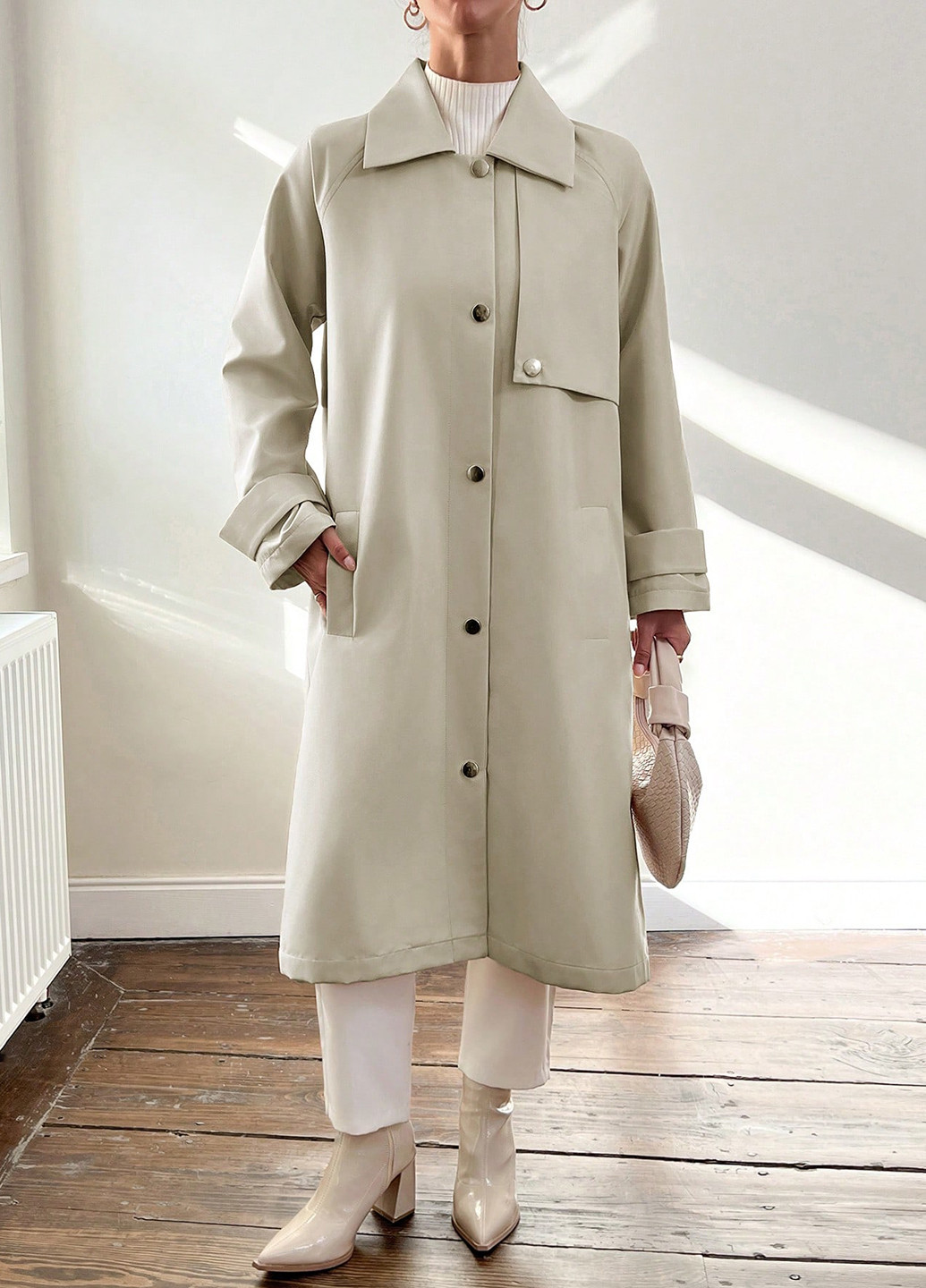 Плащ SHEIN тренчкот на кнопках демисезон (366090950)