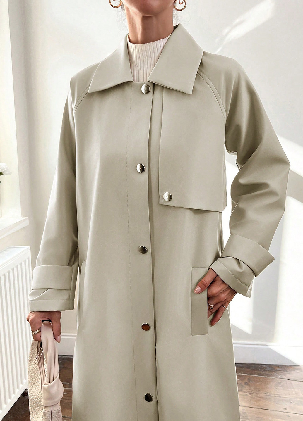 Плащ SHEIN тренчкот на кнопках демисезон (366090950)