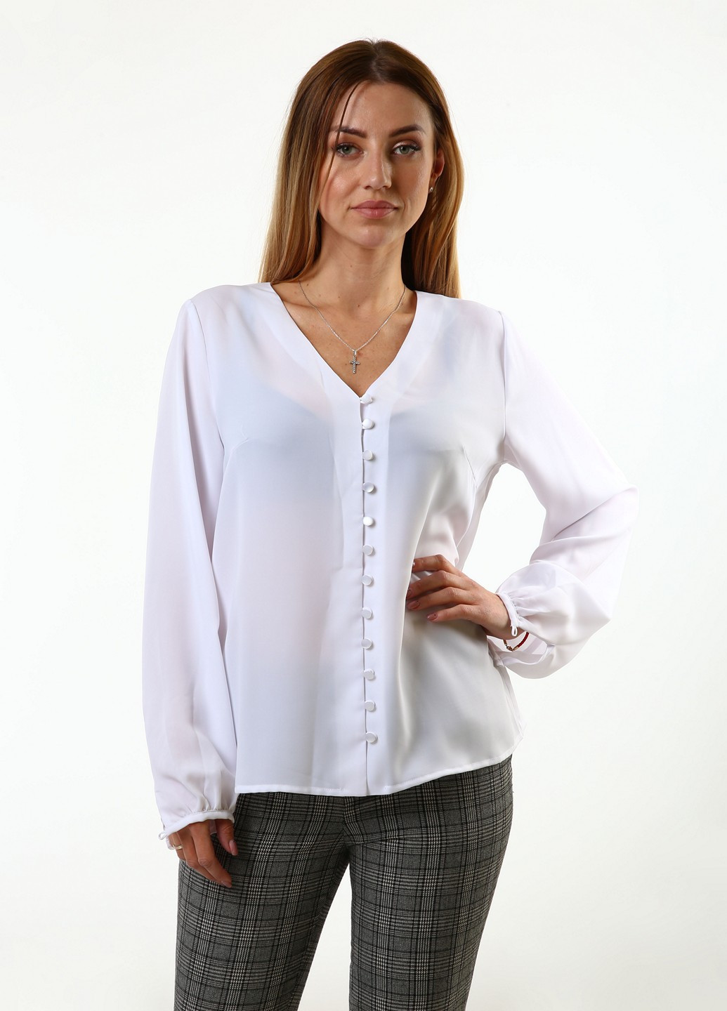 Белая демисезонная блуза InDresser