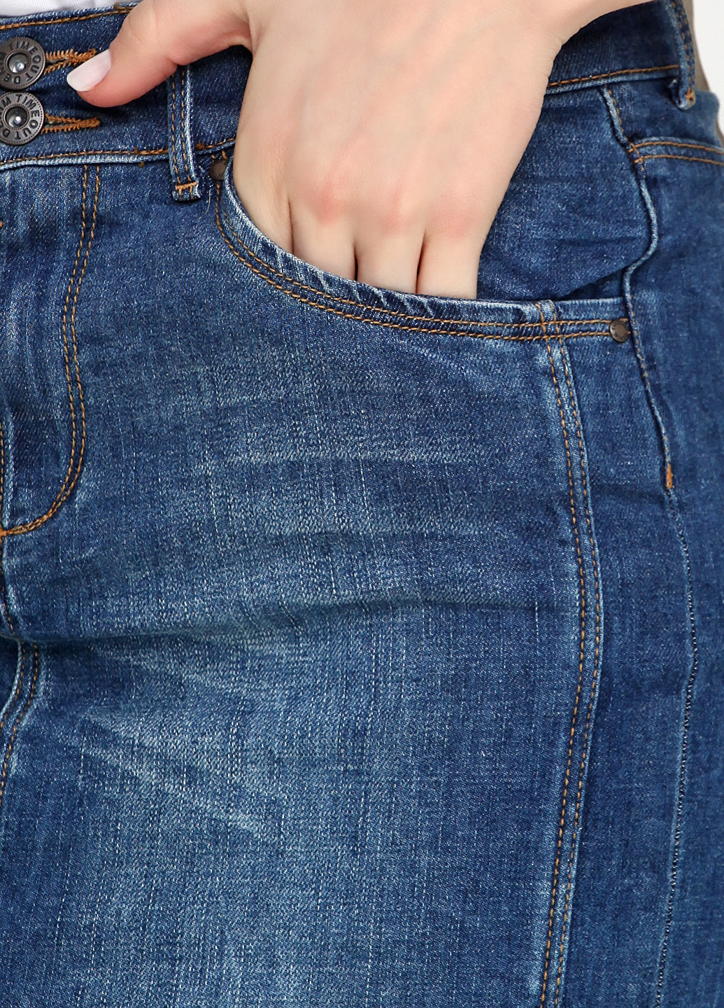 Темно-синяя джинсовая градиентной расцветки юбка Time Out мини