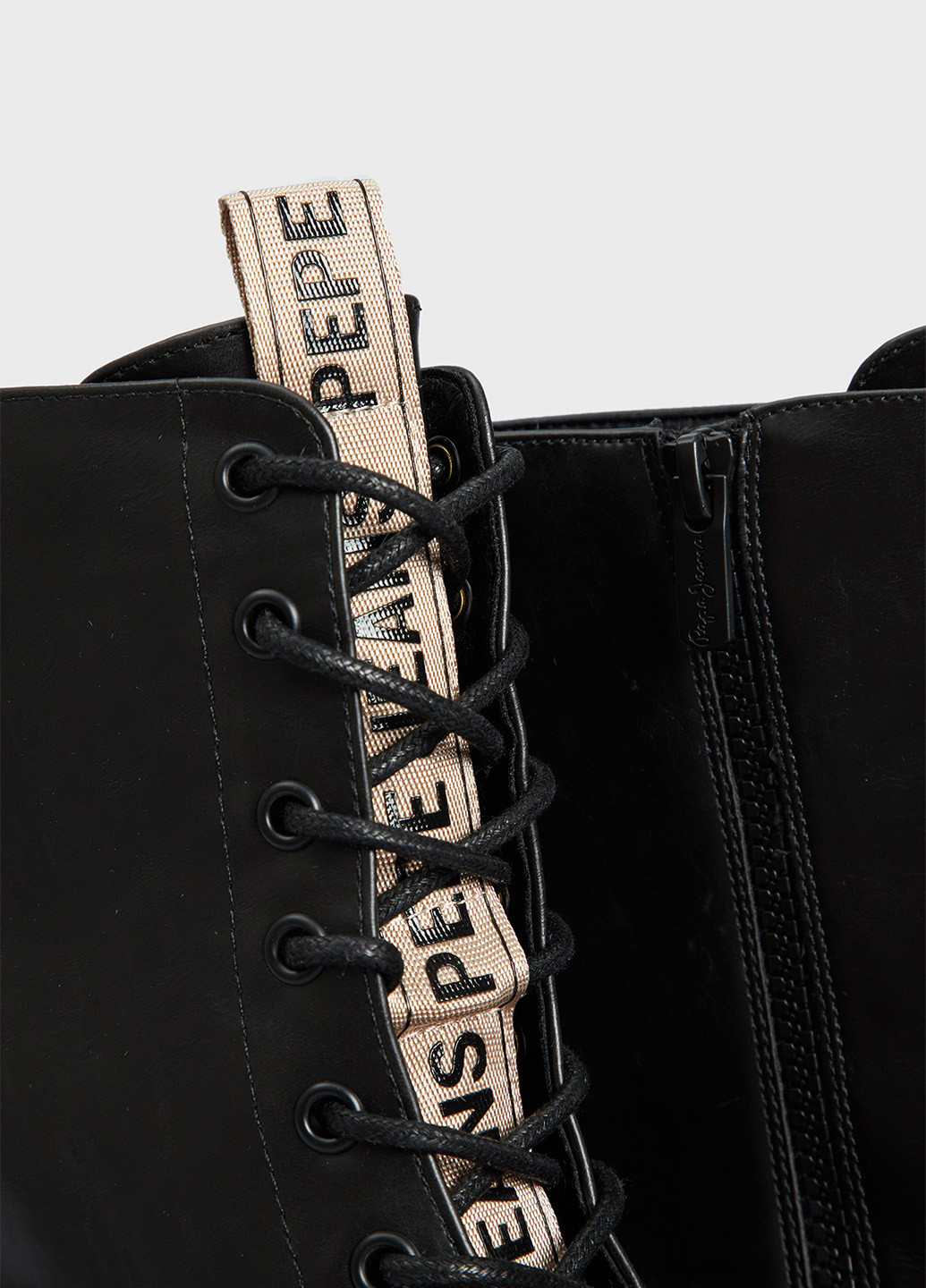 Осенние ботинки берцы Pepe Jeans с лентами, со шнуровкой из полиуретана, из искусственной кожи