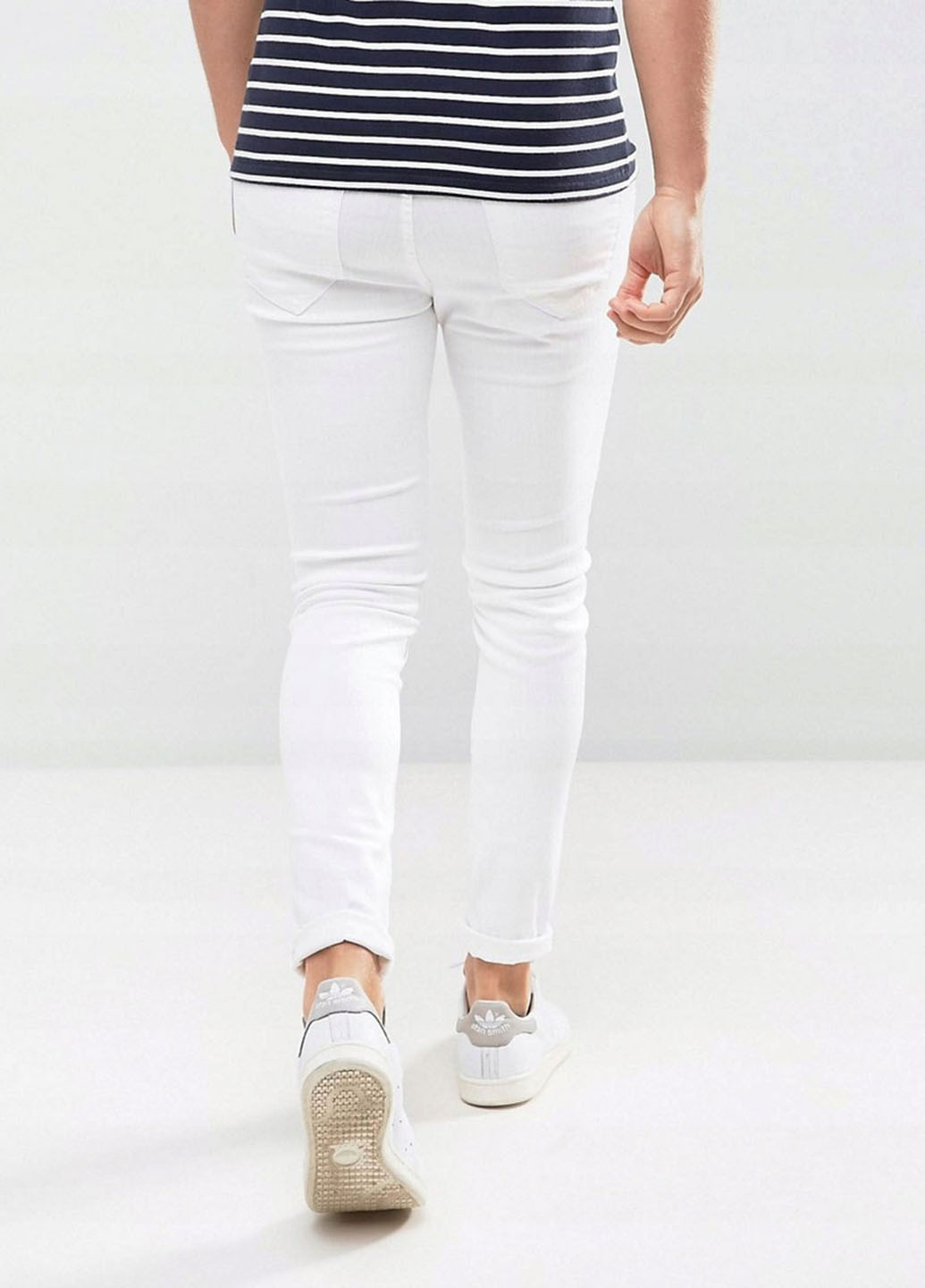 Белые кэжуал демисезонные зауженные брюки New Look