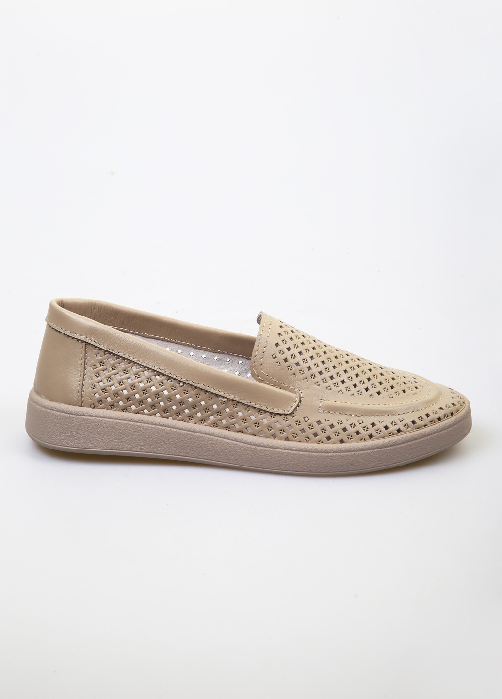 Кофейные слипоны No Brand с перфорацией однотонные