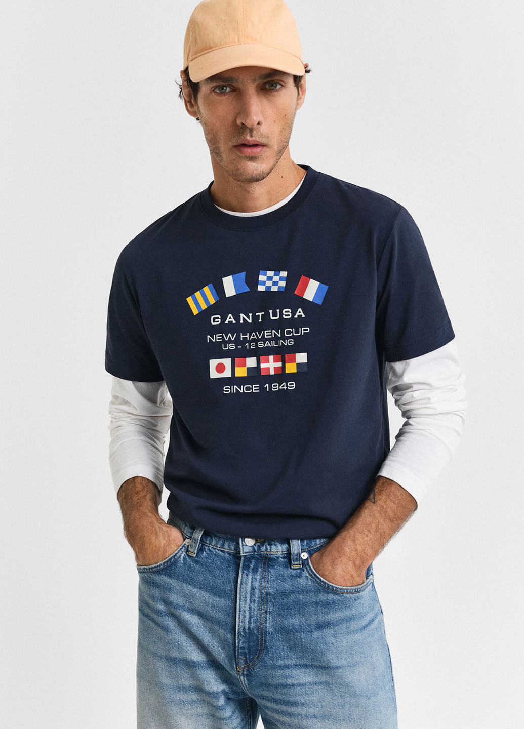 Индиго футболка Gant