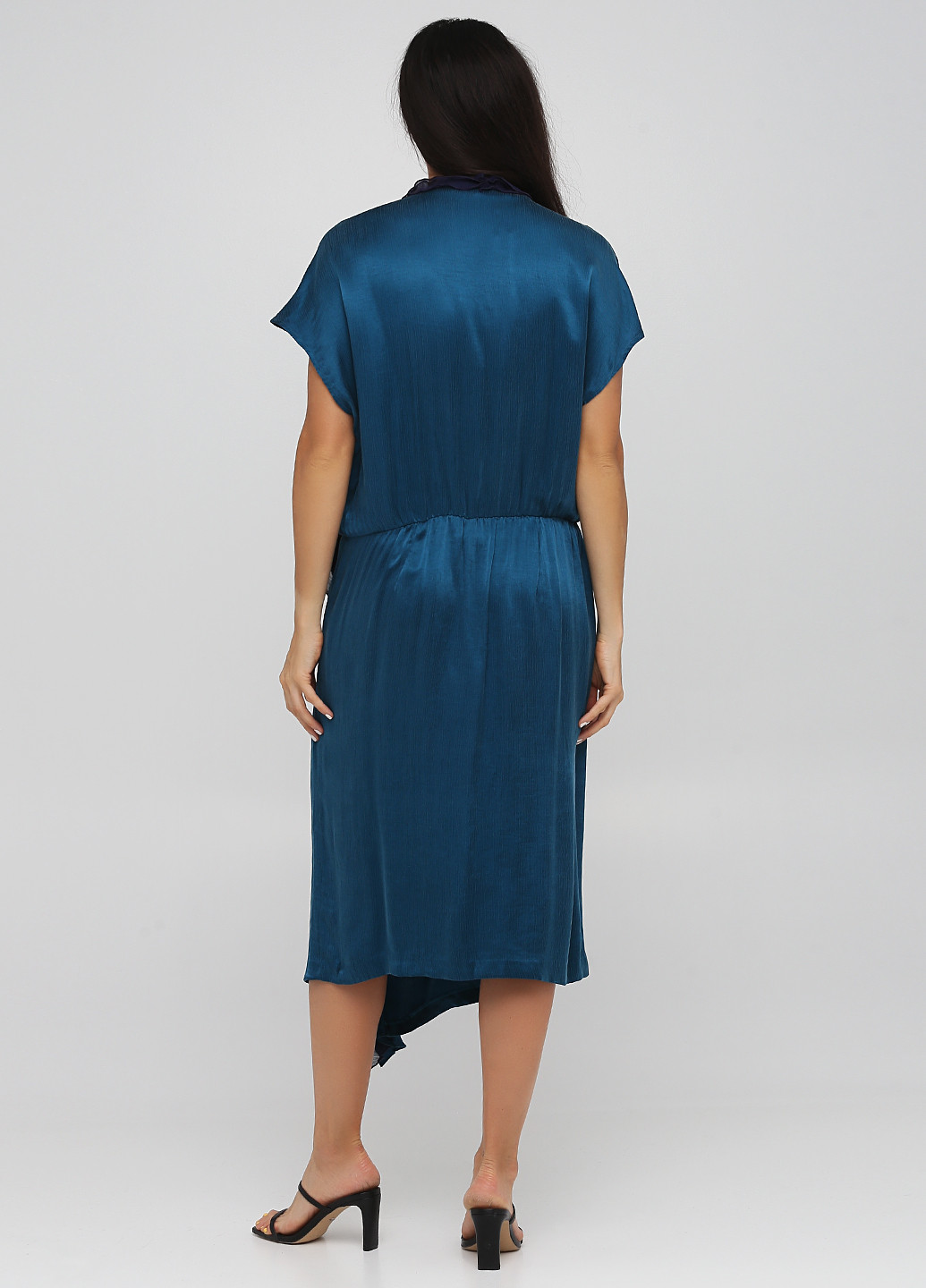 Темно-бирюзовое кэжуал платье Sisley однотонное