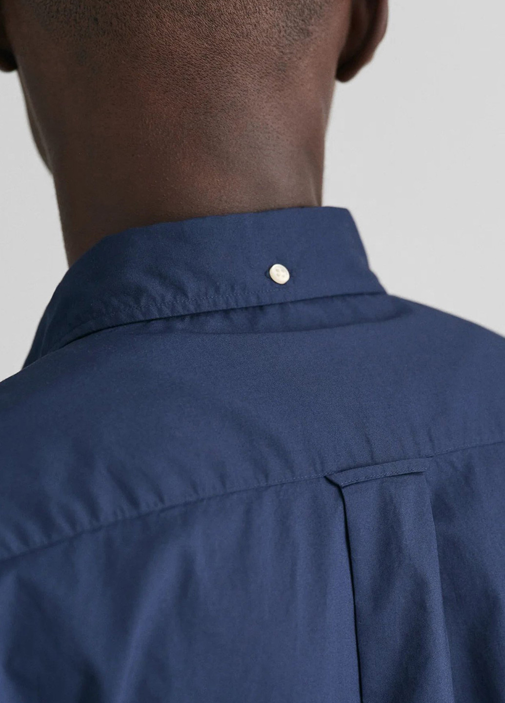 Темно-синяя кэжуал рубашка однотонная Gant