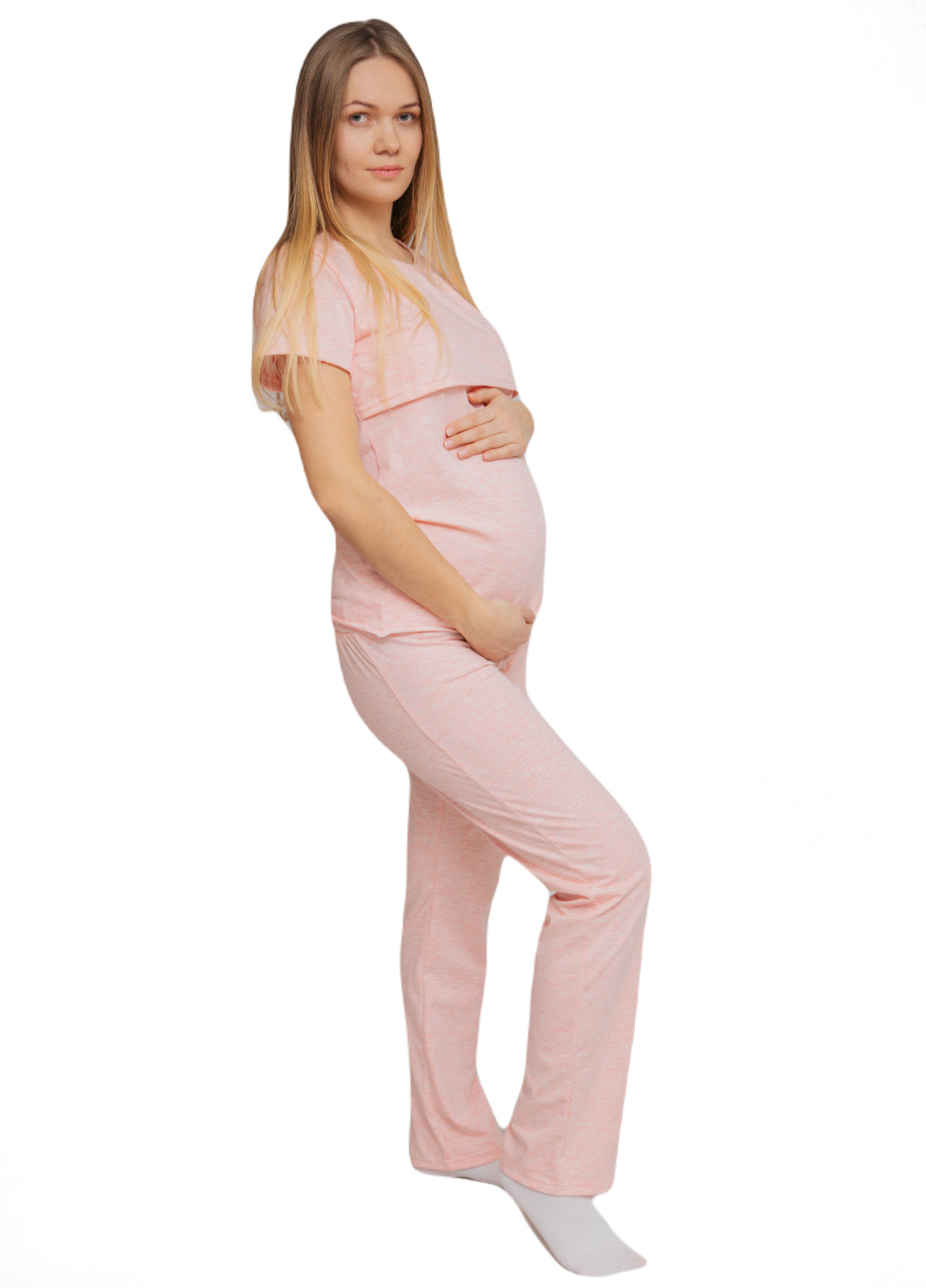 Розовая всесезон 88296038829(55)06 пижама для беременных и кормящих с секретом для кормления (футболка + брюки) розовая футболка + брюки HN Рита