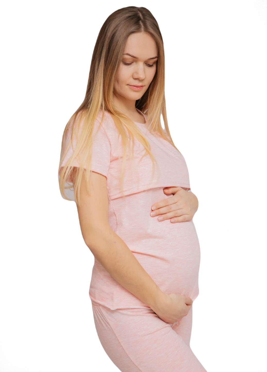 Розовая всесезон 88296038829(55)06 пижама для беременных и кормящих с секретом для кормления (футболка + брюки) розовая футболка + брюки HN Рита
