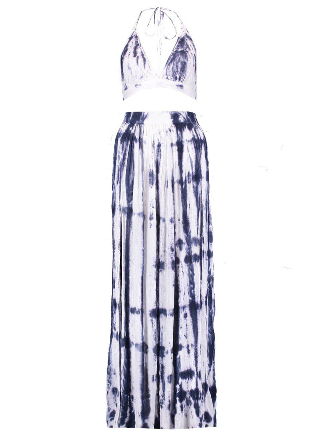 Костюм (топ, юбка) Boohoo юбочный абстрактный комбинированный кэжуал