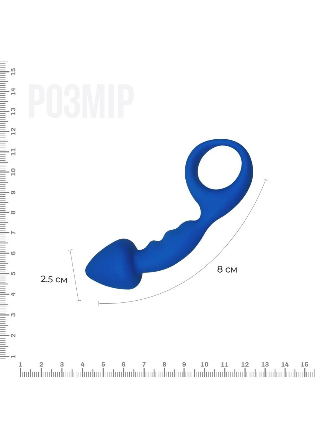 Анальна пробка Budy Blue із стимулюючою ніжкою, макс. діаметр 2,5 см Adrien Lastic (254953882)