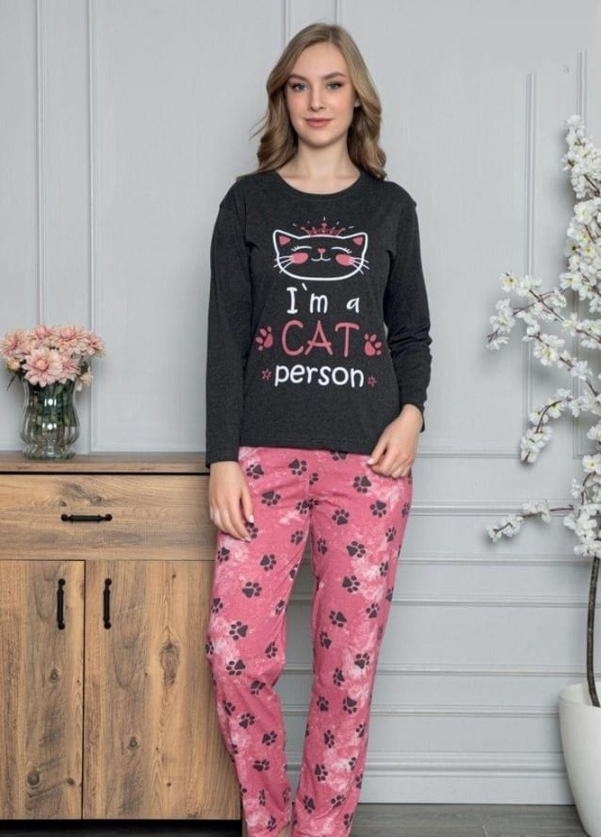 Чорний демісезонний комплект (світшот, брюки) Glisa Pijama