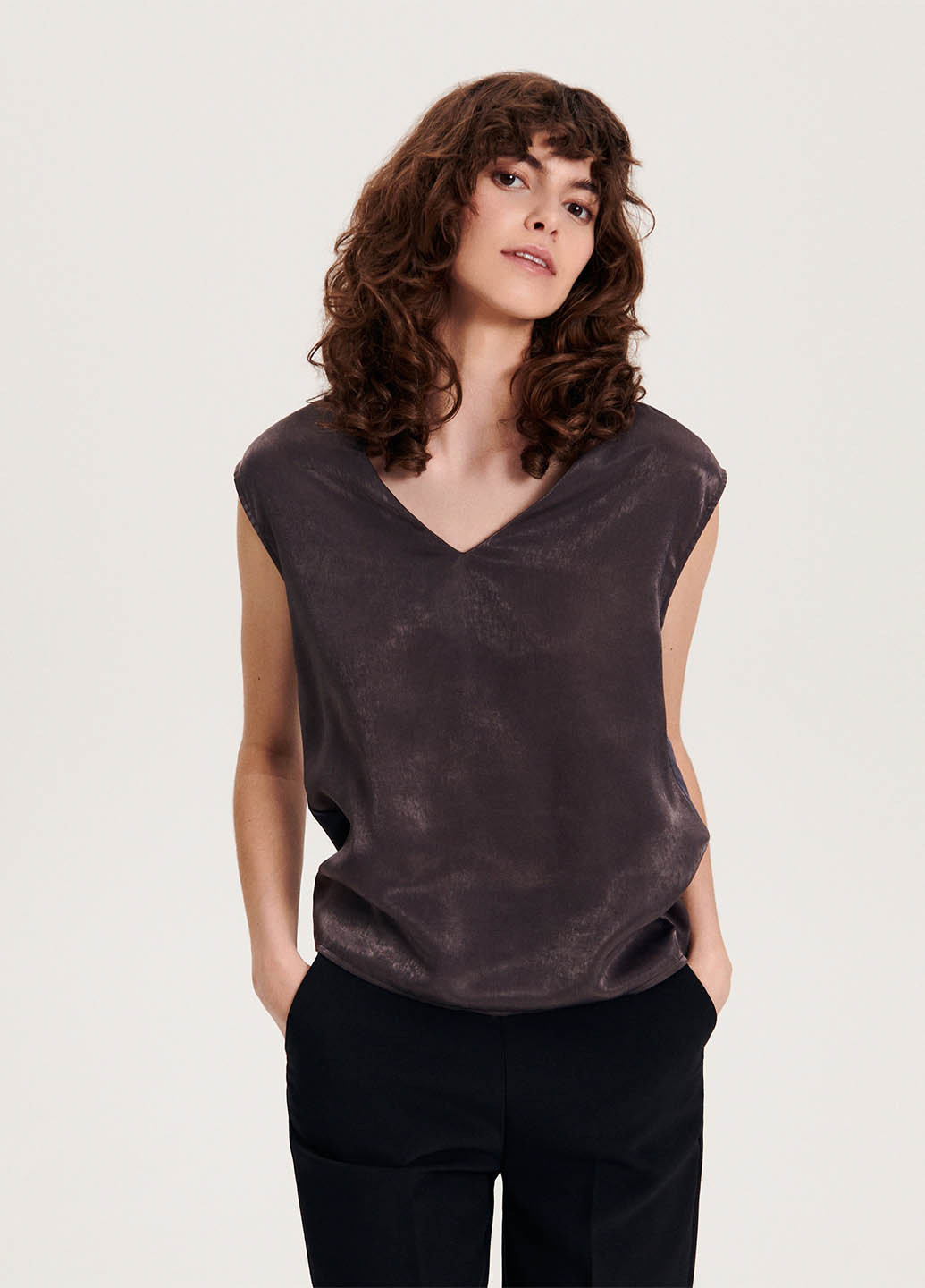 Темно-фіолетова блуза Reserved