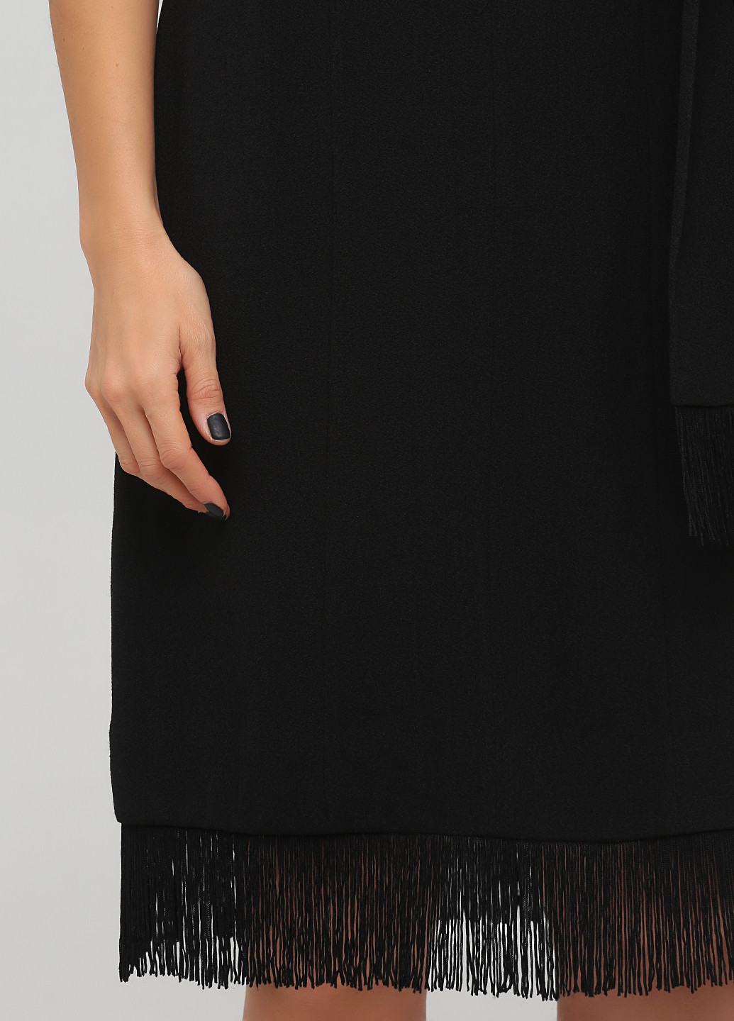Черное коктейльное платье футляр The J. Peterman Company однотонное