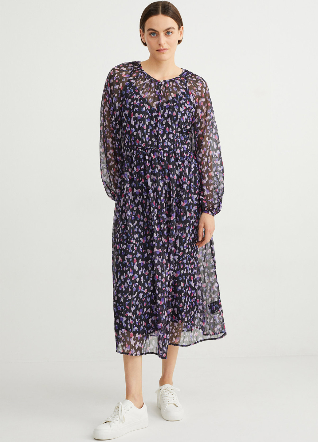 Чорна кежуал сукня C&A з абстрактним візерунком