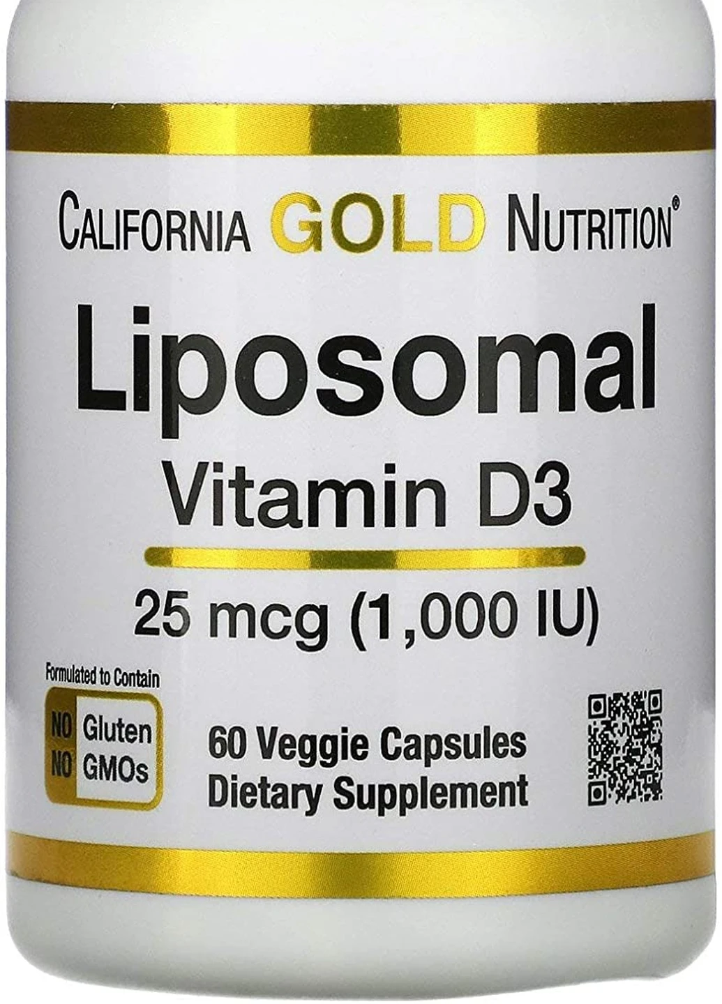 Вітамін Д3 Liposomal Vitamin D3 1,000 IU 60 Veggie Capsules California Gold Nutrition (254344525)