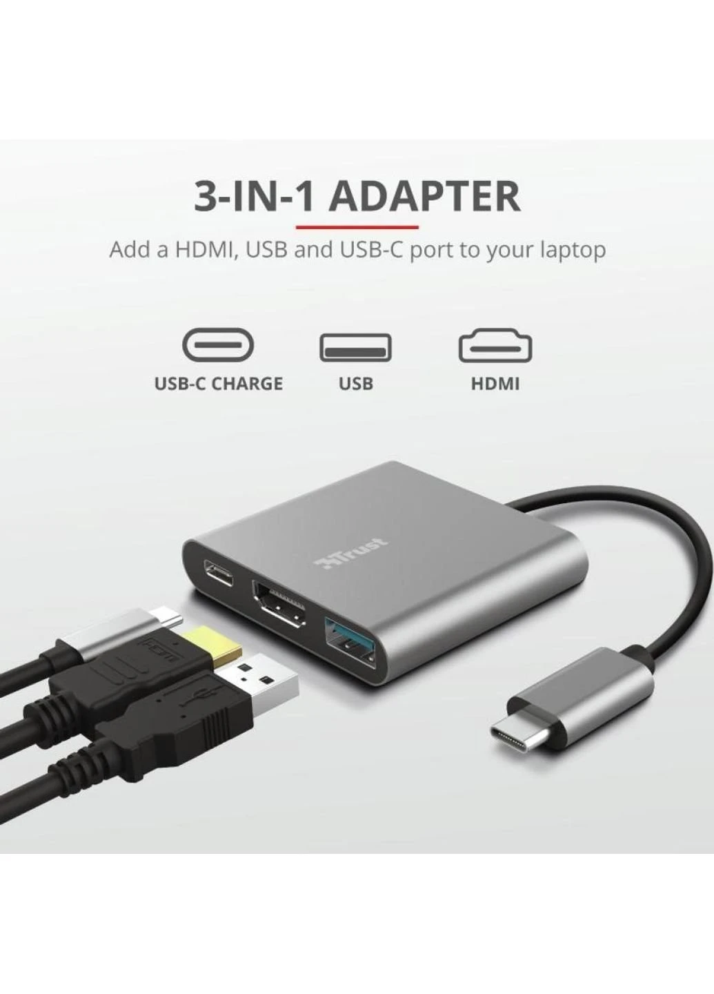 Концентратор Dalyx 3-in-1 Multiport USB-C (23772) Trust (250125375)