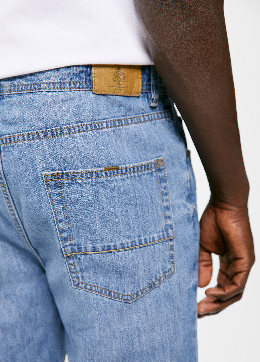 Голубые демисезонные прямые джинсы Springfield