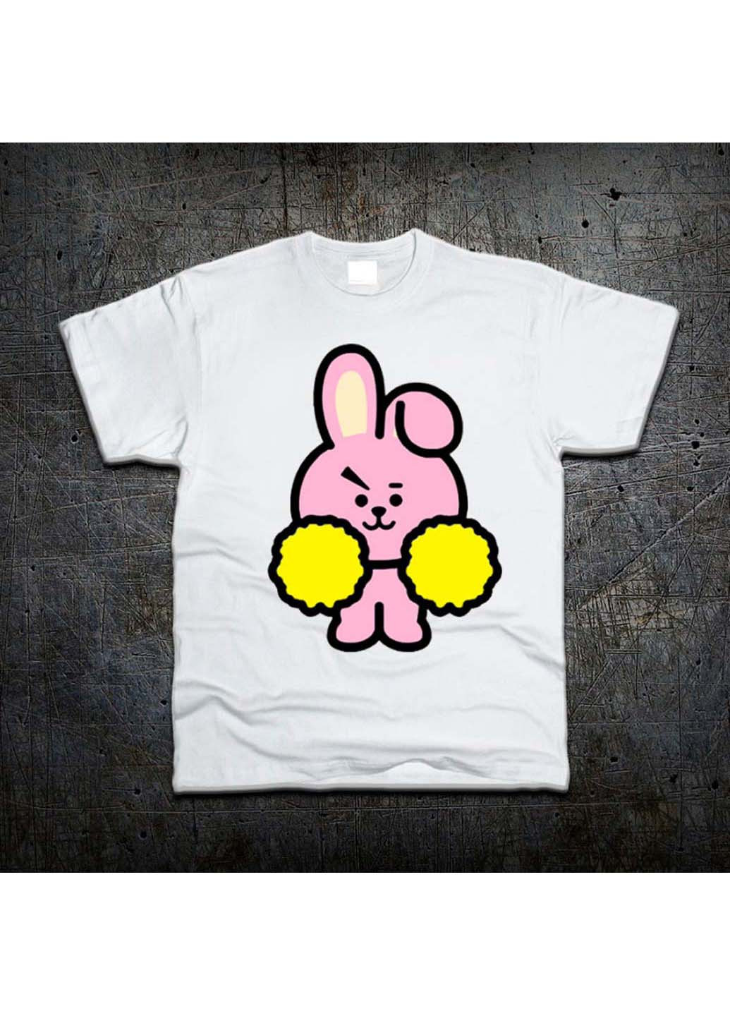 Біла футболка Fruit of the Loom Кролик Cooky Куки от Чонгука BT21