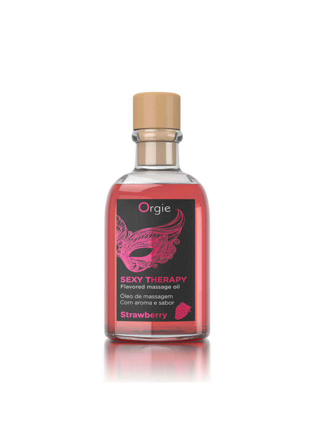 Набор: съедобное массажное масло + перо КЛУБНИКА (Бразилия-Португалия) Orgie (251851915)