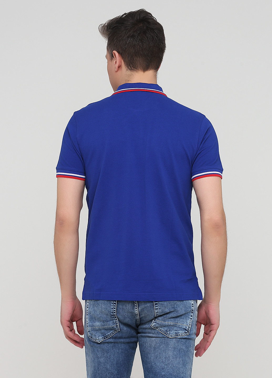 Синяя футболка-поло для мужчин Pierre Cardin однотонная