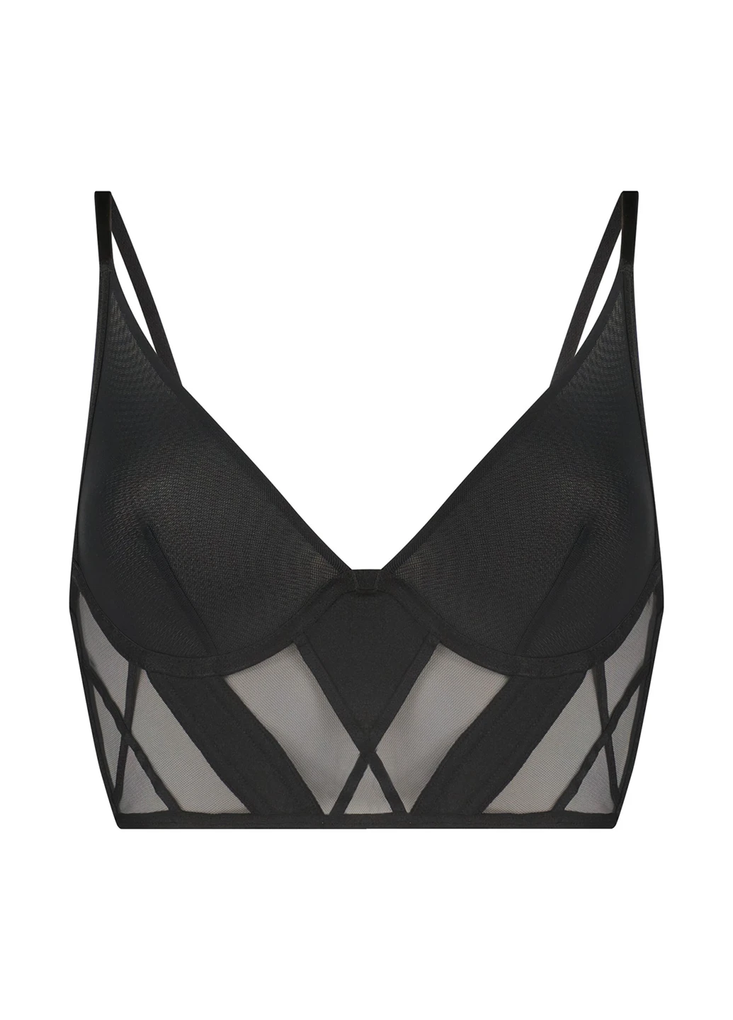 Чёрный топ бюстгальтер Hunkemoller с косточками полиамид