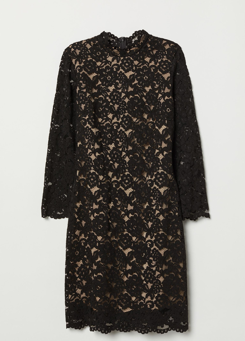 Черное повседневный платье кружевное H&M с цветочным принтом