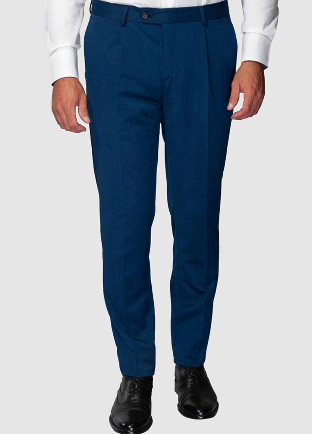Темно-синие классические демисезонные прямые брюки Arber