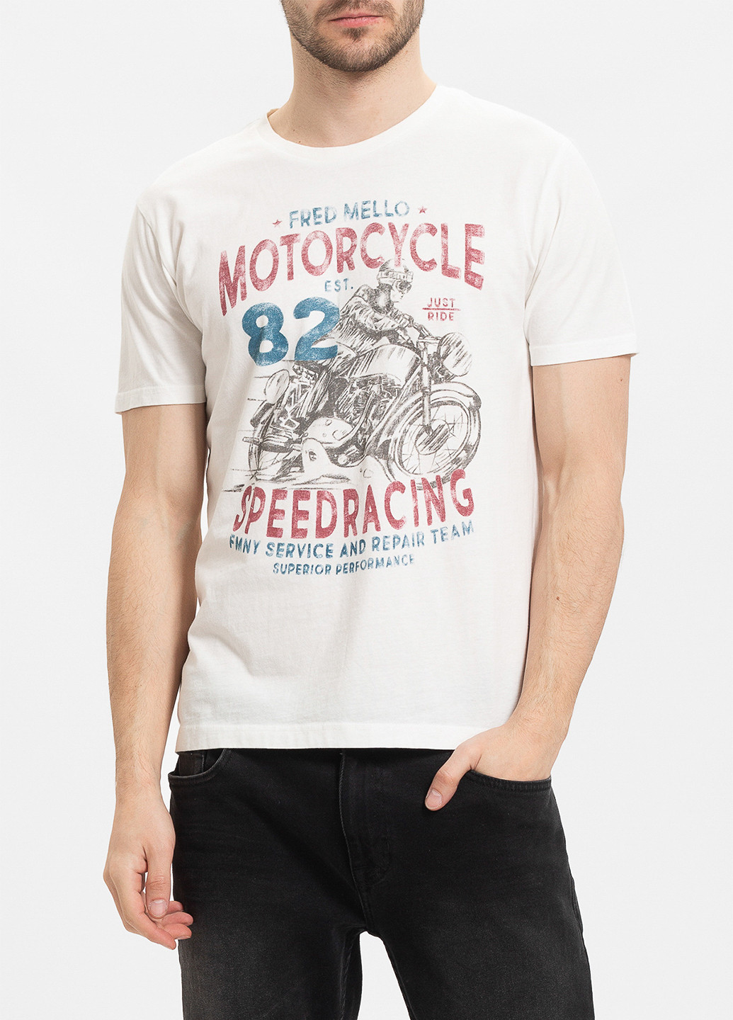 Біла футболка Fred Mello