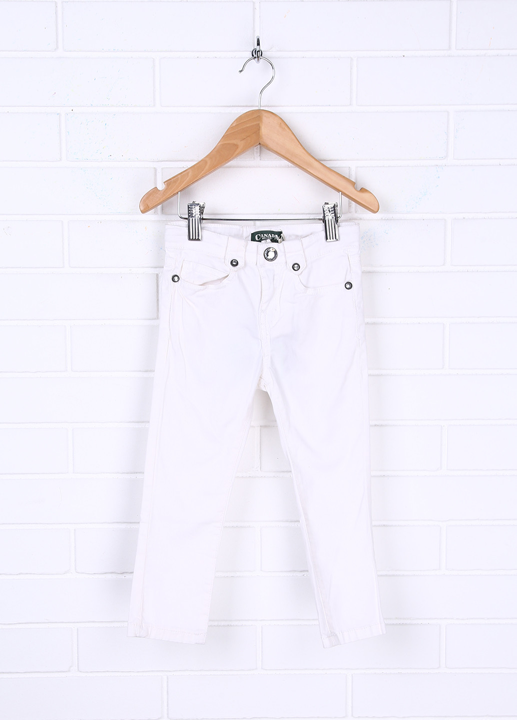 Белые кэжуал летние прямые брюки Canada House
