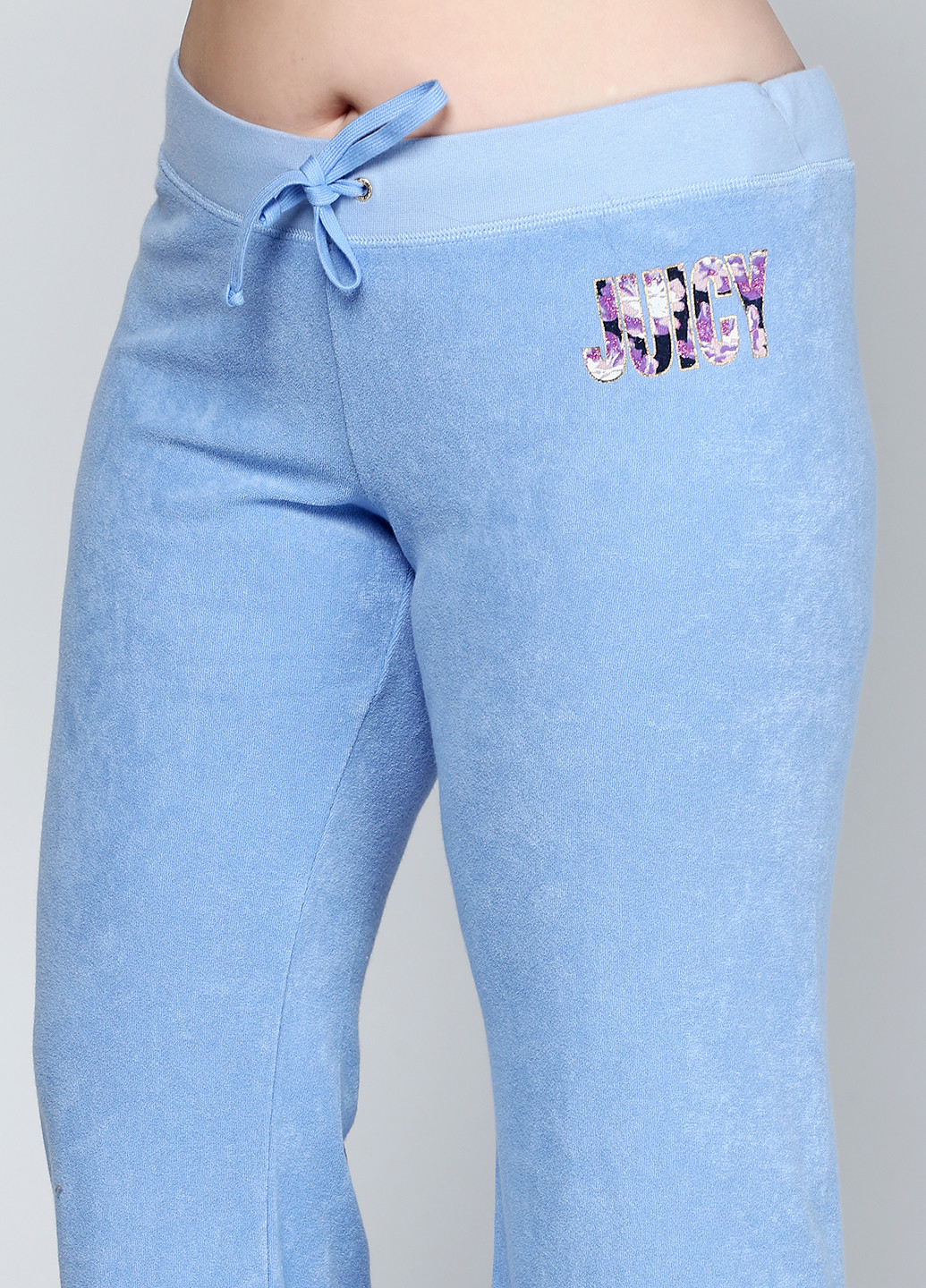 Голубые спортивные демисезонные прямые брюки Juicy Couture