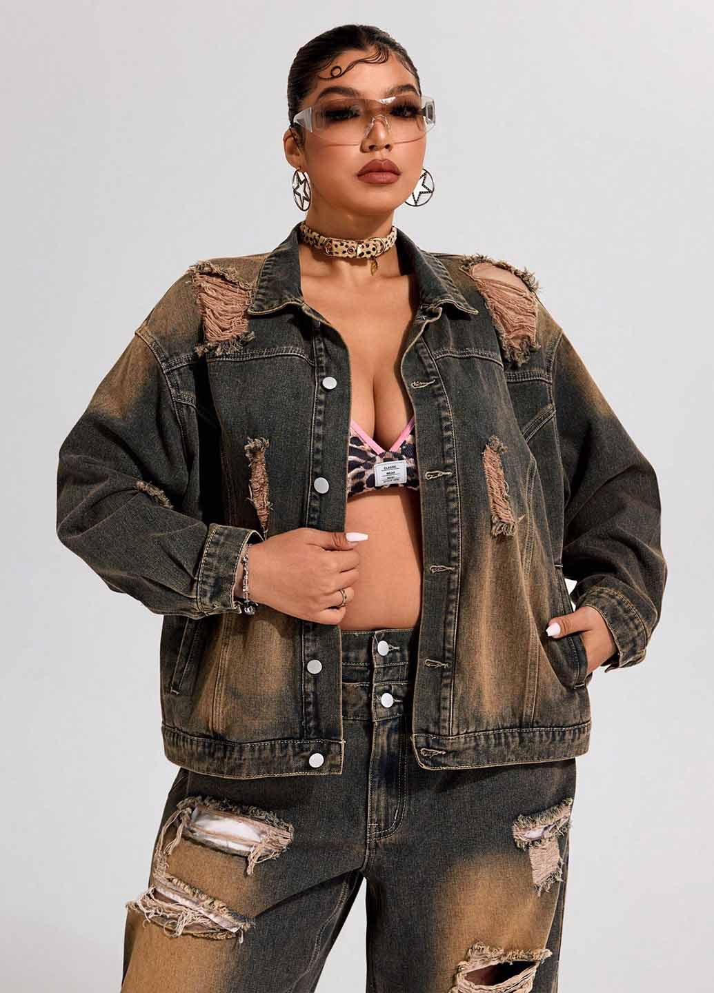 Темно-сіра демісезонна куртка SHEIN