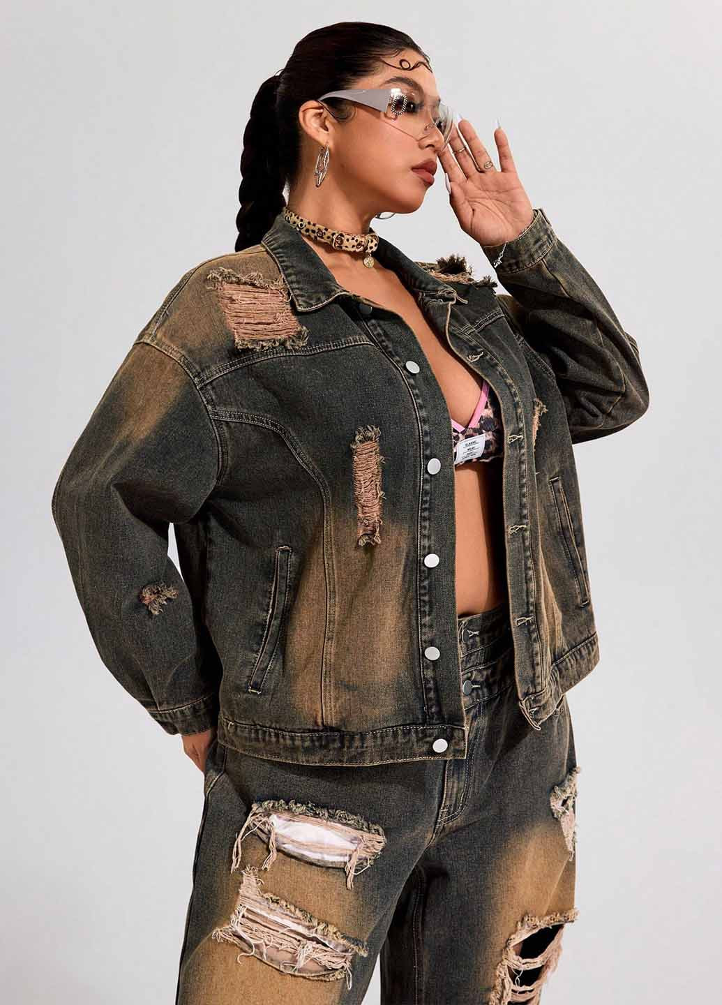 Темно-сіра демісезонна куртка SHEIN