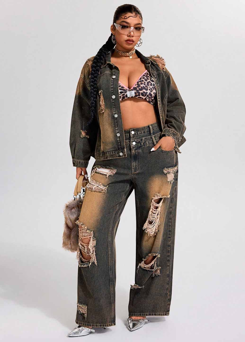 Темно-сіра демісезонна куртка SHEIN