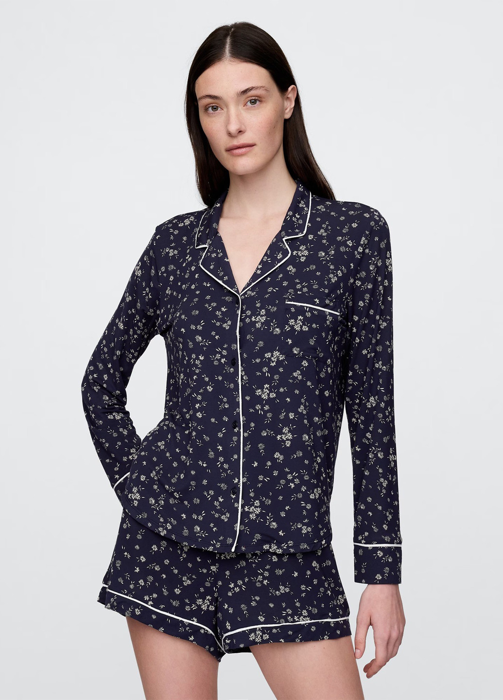 Индиго домашний рубашка с цветами Gap