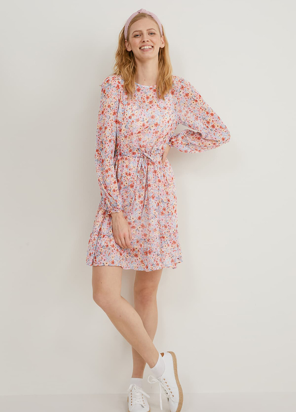 Комбинированное кэжуал платье C&A с цветочным принтом