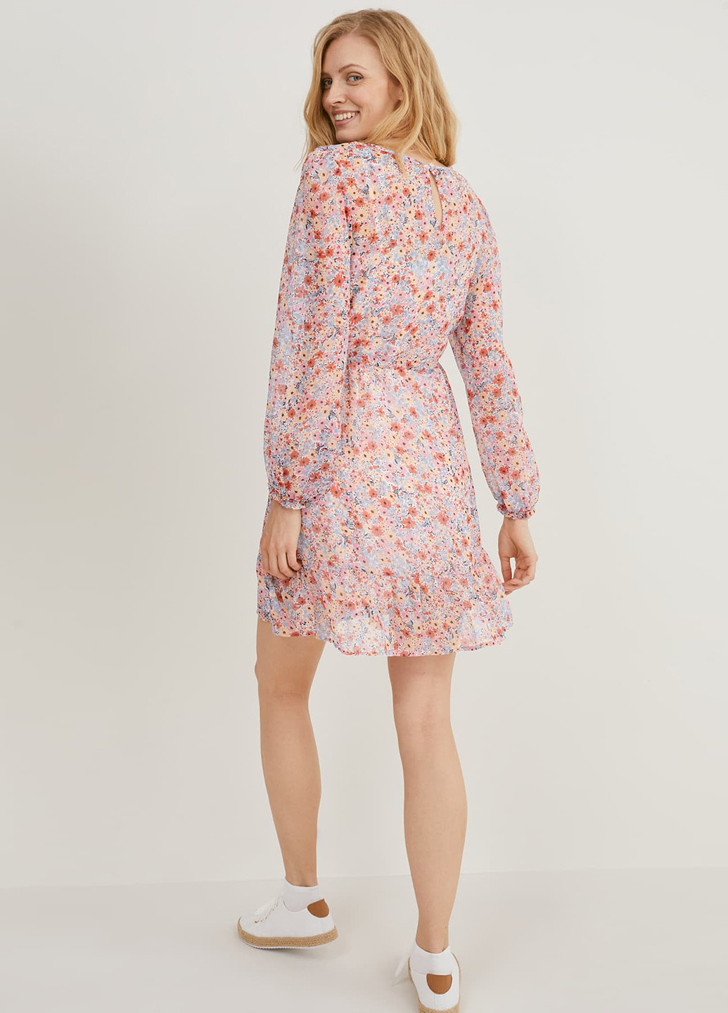 Комбинированное кэжуал платье C&A с цветочным принтом