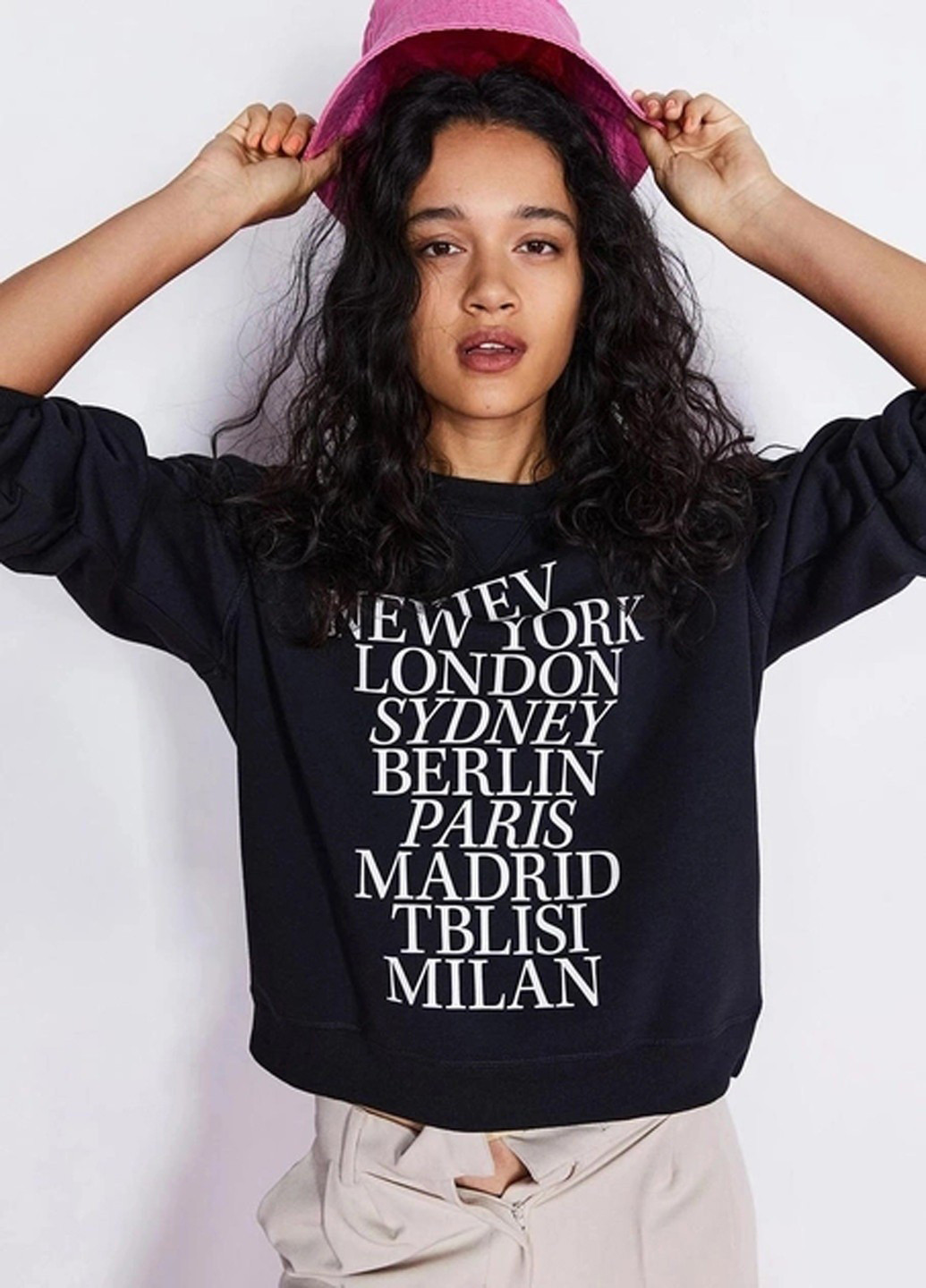 Темно-сірий світшот H&M напис без декору (362376795)