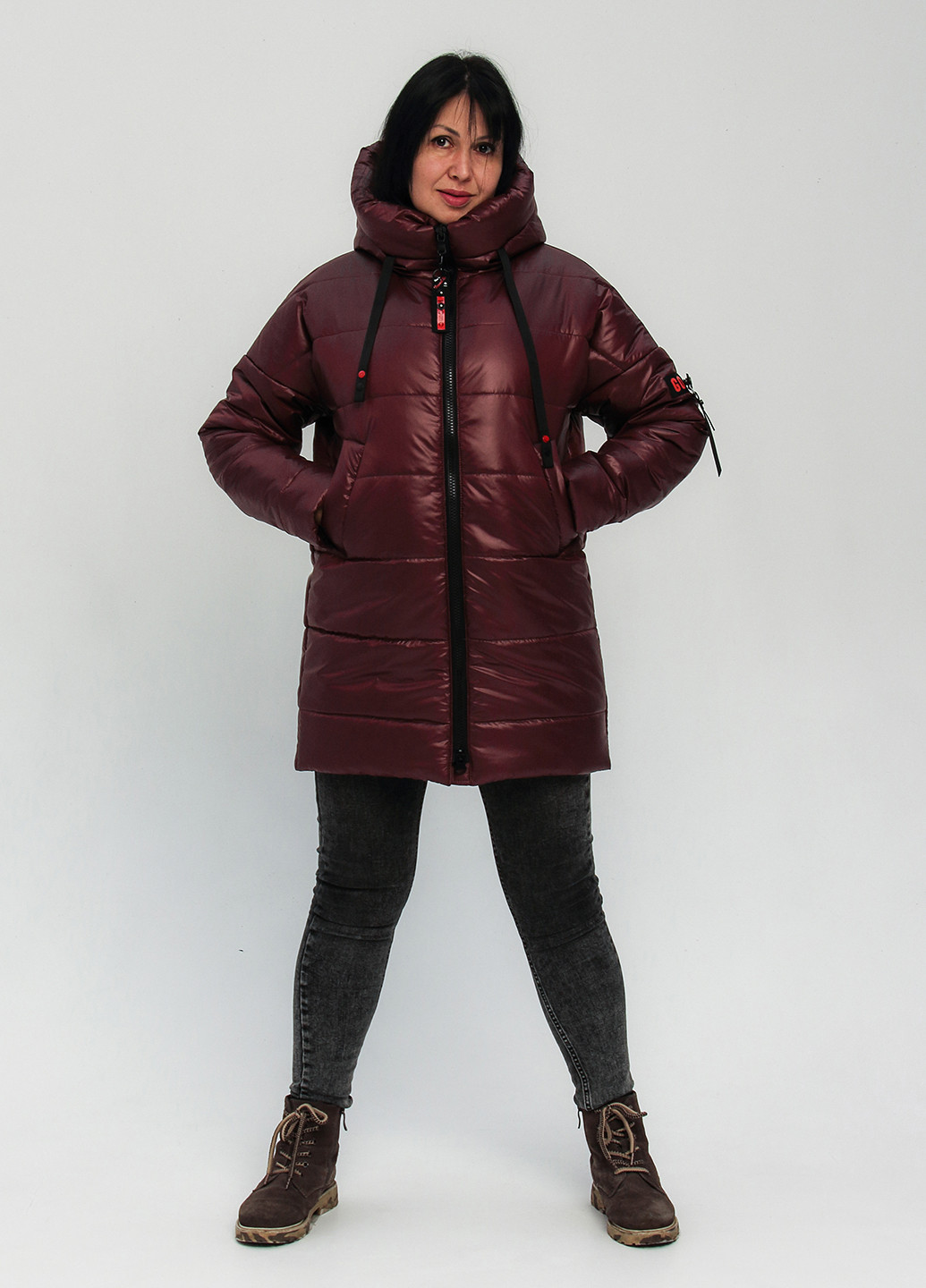 Бордовая зимняя куртка O`zona milano