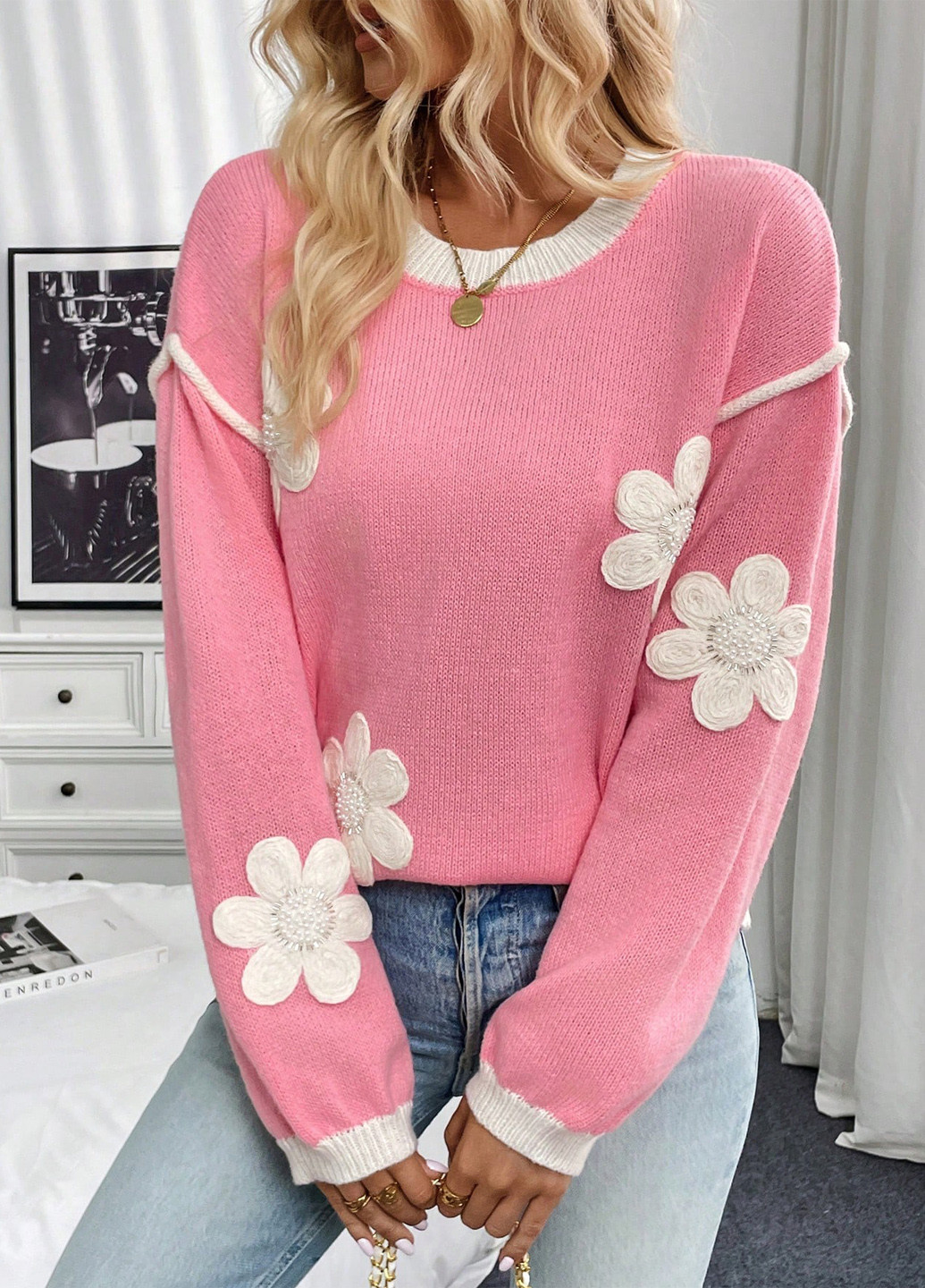 Светло-розовый демисезонный джемпер джемпер SHEIN