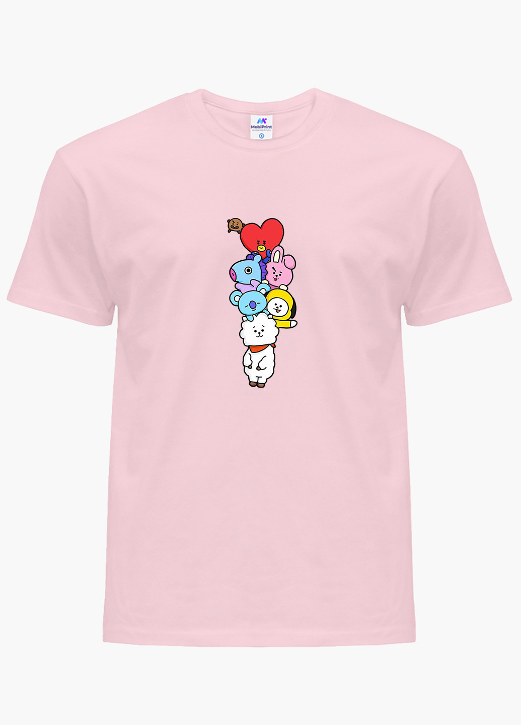 Розовая демисезонная футболка детская бтс (bts)(9224-1064) MobiPrint