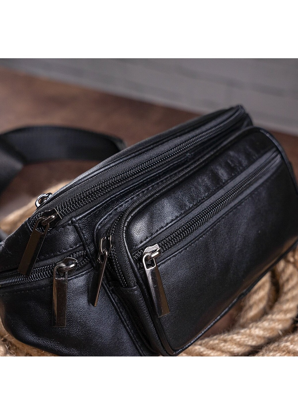 Сумка-бананка на пояс із овечої шкіри Vintage (252086827)