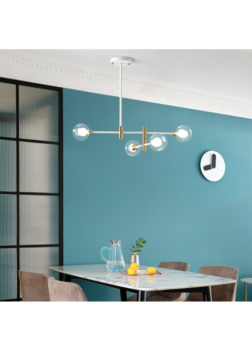 Люстра стельова на 4 лампи AOC7/4-wh-gd-k Білий 52х65х78 см. Sunnysky (253527973)