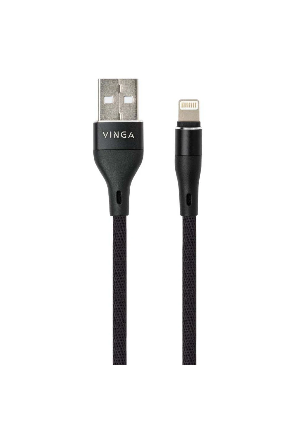 Дата кабель (VCPDCLCANB1BK) Vinga USB 2.0 AM to Lightning 1.0m cylindric nylon back (239382619)