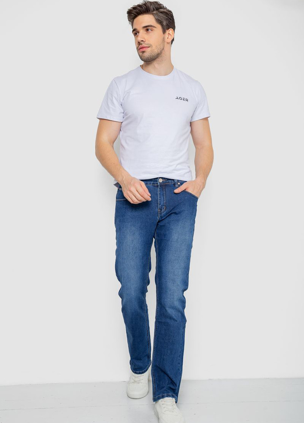 Синие демисезонные регюлар фит джинсы Ager