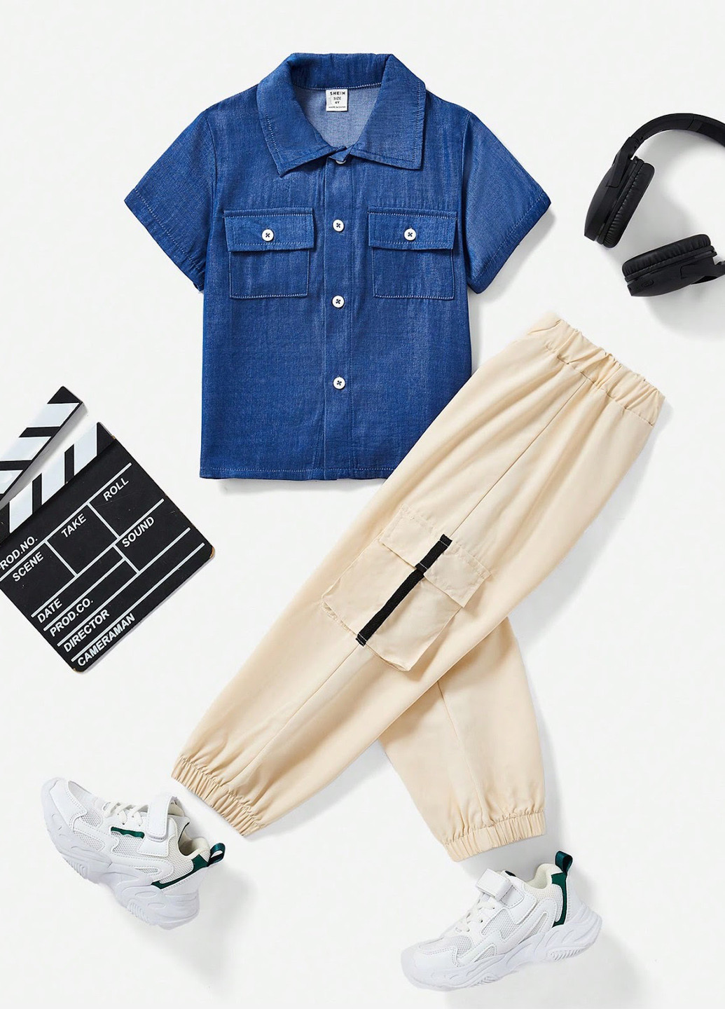 Комбінований літній комплект (сорочка, штани) SHEIN